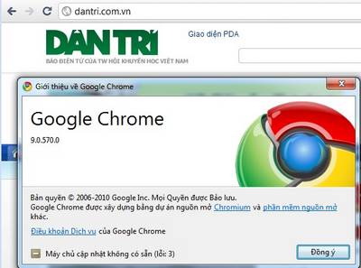 Trải nghiệm bản dùng thử đầu tiên của Google Chrome 9.0