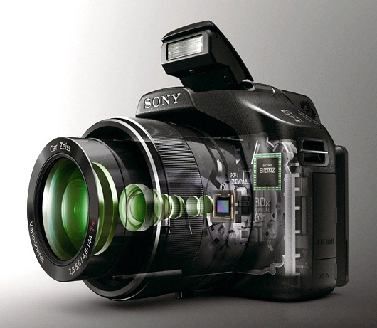 Sony Cybershot HX100V: Máy ảnh siêu zoom tích hợp GPS
