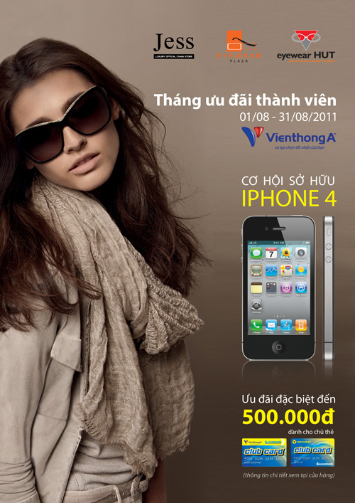 Mua mắt kính ưu đãi và cơ hội sở hữu iPhone 4.