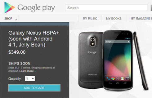 Điện thoại Galaxy Nexus được bán trở lại