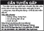 Cần Tuyển Gấp Thợ điện lạnh tay nghề cao: chuyên lắp đặt, sửa chữa, bảo trì