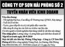 Tp. Hải Phòng: Công ty CP Sơn Hải Phòng số 2 Tuyển nhân viên kinh doanh RSCL1068309