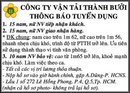 Tp. Hồ Chí Minh: Công Ty Vận Tải Thành Bưởi Cần Tuyển RSCL1134589