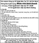 Tp. Hồ Chí Minh: Chi nhánh Công ty CP Nhật Bản Tại TP. Hồ Chí Minh thông báo tuyển dụng CL1004599