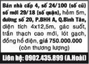 Tp. Hồ Chí Minh: Bán nhà cấp 4, số 24/100 (số cũ) số mới 29/18 (số quận), hẻm 5m, đường số 20 CL1005151