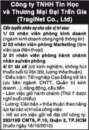 Tp. Hồ Chí Minh: Công ty TNHH Tin Học và Thương Mại Đại Trần Gia (TragiNet Co., Ltd) Cần tuyển CL1005742P3