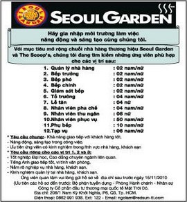 Seoul Garden Cần Tuyển