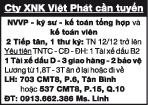 Cty XNK Việt Phát cần tuyển