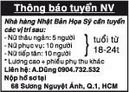 Tp. Hồ Chí Minh: Nhà hàng Nhật Bản Họa Sỹ cần tuyển các vị trí sau: RSCL1167404