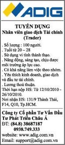 Tp. Hồ Chí Minh: Tuyển Dụng Nhân viên giao dịch Tài chính (Trader) CL1007750P11