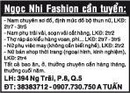 Tp. Hồ Chí Minh: Ngọc Nhi Fashion cần tuyển: CL1008100P10