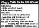 Tp. Hồ Chí Minh: Công ty TNHH TM DV Đức Hoàng Cần tuyển RSCL1009130