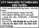 Tp. Hồ Chí Minh: CTy TNHH Đầu Tư Thiên Bảo Cần Tuyển : CL1006607