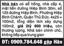 Tp. Hồ Chí Minh: Nhà bán có sổ hồng, nhà cấp 4, mặt tiền đường Hiệp Bình 30m, số 125 RSCL1625315