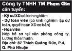 Công ty TNHH TM Phạm Gia Cần Tuyển