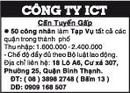 Tp. Hồ Chí Minh: Công Ty ICT Cần Tuyển Gấp CL1007584
