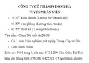 Tp. Hà Nội: Công ty cổ phần in Hồng Hà cần tuyển NV CL1008282P2