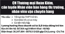 Tp. Hà Nội: CN Thương mại Hoàn Kiếm, cần tuyển Nhân viên bán hàng thị trường, CL1008180