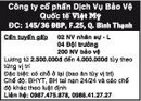 Tp. Hồ Chí Minh: Công ty cổ phần Dịch Vụ Bảo Vệ Quốc tế Việt Mỹ Cần tuyển gấp CL1008282
