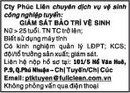 Tp. Hồ Chí Minh: Cty Phúc Liên chuyên dịch vụ vệ sinh công nghiệp tuyển: CL1008623