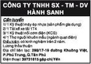 Tp. Hồ Chí Minh: Công Ty TNHH Sản Xuất - TM - DV Hành Sanh Cần tuyển CL1011318P4