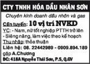 Tp. Hồ Chí Minh: CTy Trách Nhiệm HH Hóa Dầu Nhân Sơn Cần Tuyển CL1010859
