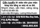 Tp. Hồ Chí Minh: Cần tuyển 01 nhân viên giao nhận hàng hóa bằng xe máy và xe ôtô. Nhanh nhẹn RSCL1206350