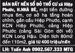 Bán đất nền sổ đỏ thổ cư xã Hiệp Phước, H.Nhà Bè, mặt tiền đường nhựa 6m, cơ sở