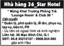 Tp. Hồ Chí Minh: Nhà hàng 36_Star Hotel Cần tuyển CL1015954P5