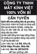 Tp. Hồ Chí Minh: Công Ty TNHH Mắt Kính Việt Cần Tuyển CL1015954P5