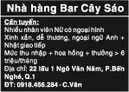 Tp. Hồ Chí Minh: Nhà hàng Bar Cây Sáo Cần tuyển CL1018785