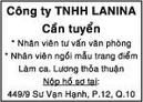 Tp. Hồ Chí Minh: Công ty TNHH Lanina Cần tuyển CL1021259P8