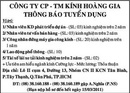 Tp. Hồ Chí Minh: Công Ty CP - Thương Mại Kính Hoàng Gia Cần Tuyển CL1019803P3