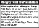 Tp. Hà Nội: Công ty TNHH TBVP Minh Nam Cần tuyển nhân viên giao hàng CL1019803P3