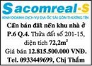 Tp. Hồ Chí Minh: Cần bán đất nền khu nhà ở P.6 Q.4. Thửa đất số 201-15, diện tích 72,2m2. Giá bán RSCL1083071