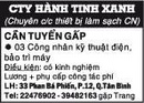 Tp. Hồ Chí Minh: CTy Hành Tinh Xanh Cần Tuyển CL1019779