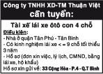 Công ty TNHH XD-TM Thuận Việt cần tuyển
