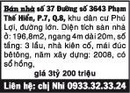 Tp. Hồ Chí Minh: Bán nhà số 37 Đường số 3643 Phạm Thế Hiển, P.7, Q.8, khu dân cư Phú Lợi, CL1020635