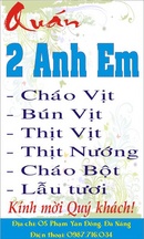 Tp. Đà Nẵng: Thông báo khai trương Quán 2 Anh Em tại 05 Phạm Văn Đồng CL1603434