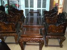Bán bộ bàn ghế Minh đế gỗ Chiu liu.4 ghế 1bàn 2 đôn.