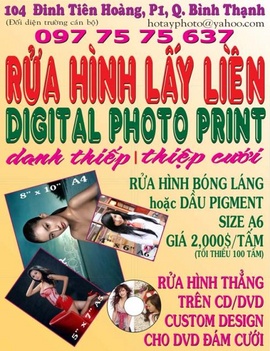 Rửa hình bóng láng Album Photo A6 giá sỉ 2,000$/tấm