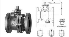 Van bi gạt, Thép , lắp Bích, hiệu van KITZ : 10SCTB