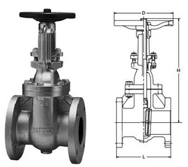 Van cửa, van cổng, bằng Gang , lắp bích, hiệu KITZ : 10FCHI , 10FCL