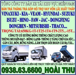 Chuyên bán trả góp xe tải vinaxuki 550kg, 990kg, 1T2, 1T4, 1T9, 2t5, 3t5.