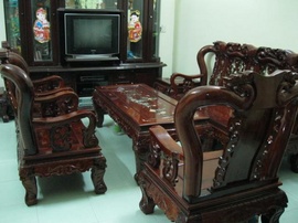 Cần bán Bộ bàn ghế quốc đào khảm, gỗ hương gồm 07 món cánh tay 12, giá 45tr