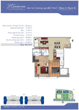 bán căn hộ harmona 80m2 tầng 8,9 chiết khấu cao nhất, SL có hạn