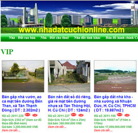 Sàn giao dịch nhà đất Củ Chi trực tuyến - www. nhadatcuchionline. com