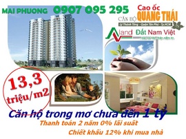 Bán Căn hộ Quang Thái, căn hộ trong mơ chưa đến 1 tỷ, 0907095295