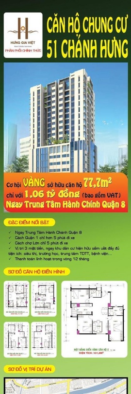 Căn hộ 51 Chánh hưng_căn hộ giá cực rẽ tại trung tâm thành phố.