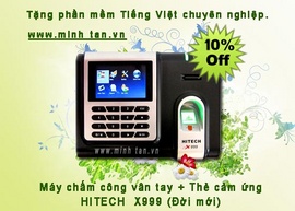 bán máy chấm công vân tay hitech x999 trên toàn quốc